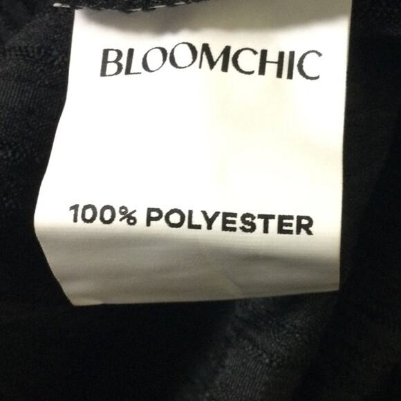 BLOOMCHIC 18-20 2X Plus Black Contrast Webbing Split Side midi Dress NWT B80 - Picture 12 of 12